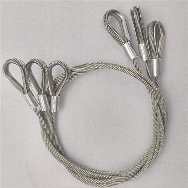 Pressed wire rope sling both end with wire rope ferrule and thimble
