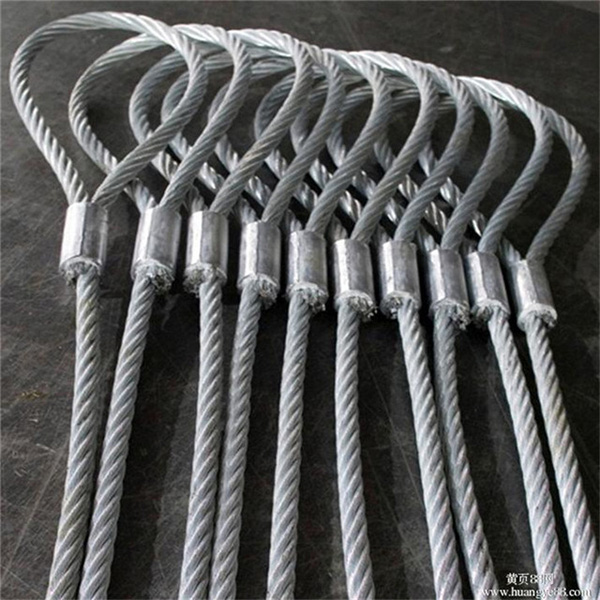 Pressed wire rope sling both end with wire rope ferrule and thimble